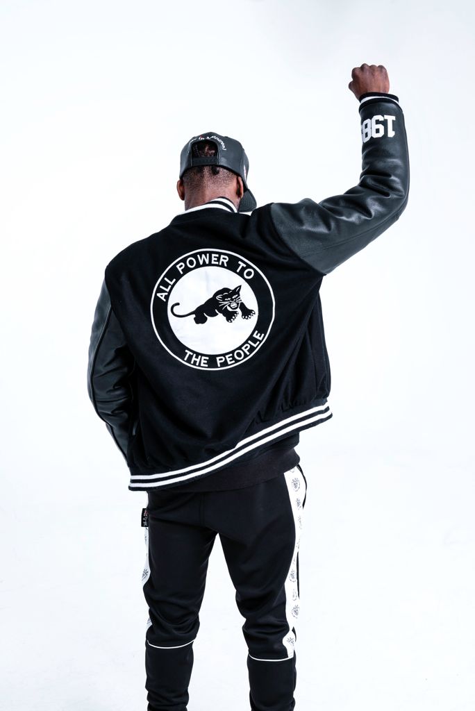 All Power To The People - Varsity Jacket - Black & White